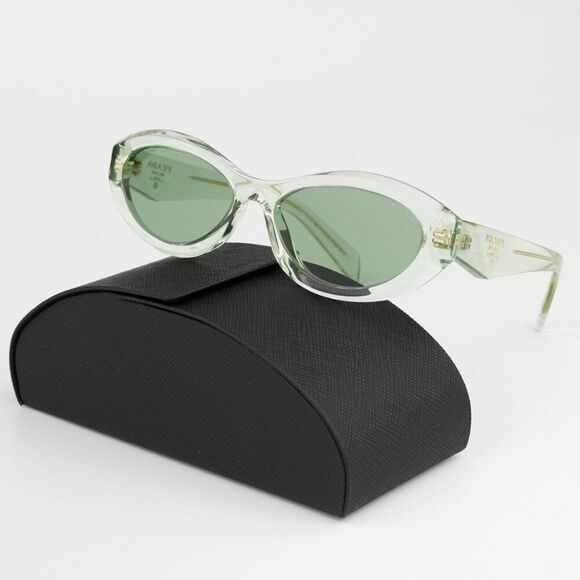 NEW Prada PR26ZS 14R20E Transparent Mint Green Oval Women Sunglasses PR 26ZS - Picture 2 of 10